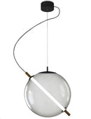 Lámpara Colgante Decorativa Led 8w 3000K 100-240V Acabado Negro + Vidrio Ahumado.