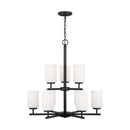 Generation Lighting - 31162-112 - Nine Light Chandelier - Oslo - Midnight Black