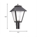 One Light Outdoor Post Lantern<br /><span style="color:#4AB0CE;">Entrega: 4-10 dias en USA</span><br /><span style="color:#4AB0CE;font-size:60%;">PREGUNTE POR ENTREGA EN PANAMA</span><br />Collection: Polycarbonate Outdoor<br />Finish: Black