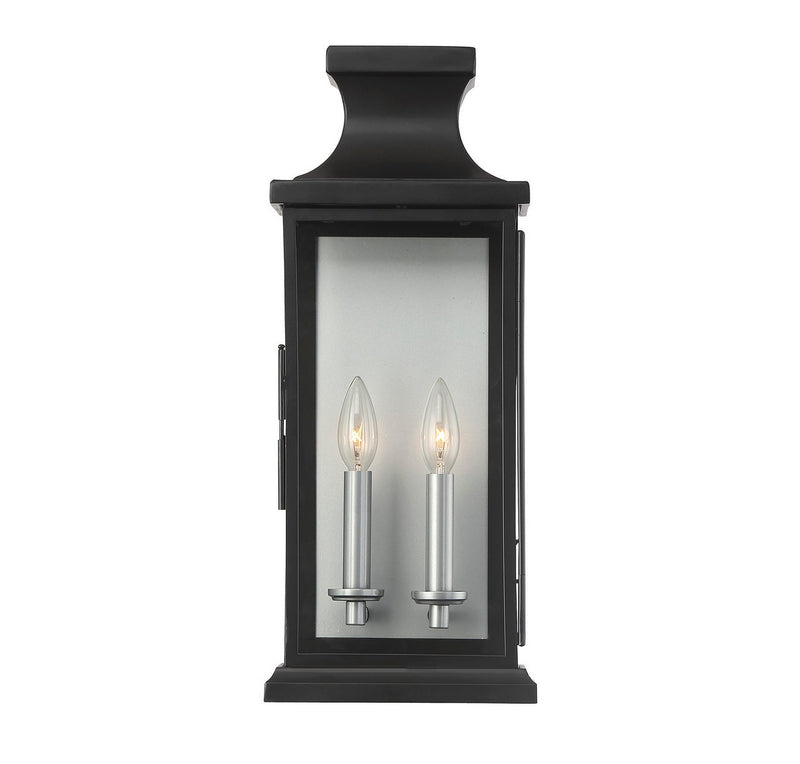 Two Light Wall Lantern<br /><span style="color:#4AB0CE;">Entrega: 4-10 dias en USA</span><br /><span style="color:#4AB0CE;font-size:60%;">PREGUNTE POR ENTREGA EN PANAMA</span><br />Collection: Brooke<br />Finish: Black
