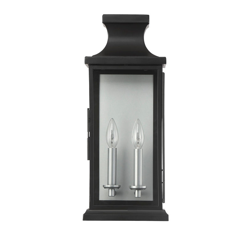 Two Light Wall Lantern<br /><span style="color:#4AB0CE;">Entrega: 4-10 dias en USA</span><br /><span style="color:#4AB0CE;font-size:60%;">PREGUNTE POR ENTREGA EN PANAMA</span><br />Collection: Brooke<br />Finish: Black