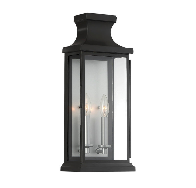 Two Light Wall Lantern<br /><span style="color:#4AB0CE;">Entrega: 4-10 dias en USA</span><br /><span style="color:#4AB0CE;font-size:60%;">PREGUNTE POR ENTREGA EN PANAMA</span><br />Collection: Brooke<br />Finish: Black