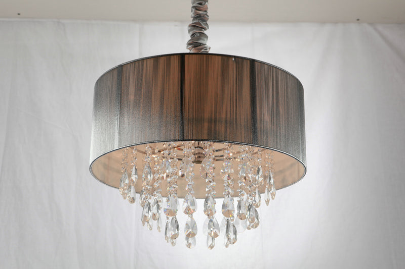 Avenue Lighting - HF1506-SLV - Five Light Chandelier - Vineland Ave. - Silver Silk String