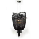Avenue Lighting - HF1609-BLK - Six Light Chandelier - Wilshire Blvd. - Black Chrome / Smoke Crystal