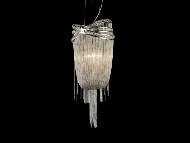 Six Light Chandelier<br /><span style="color:#4AB0CE;">Entrega: 4-10 dias en USA</span><br /><span style="color:#4AB0CE;font-size:60%;">PREGUNTE POR ENTREGA EN PANAMA</span><br />Collection: Wilshire Blvd.<br />Finish: Polish Nickel/Crystal
