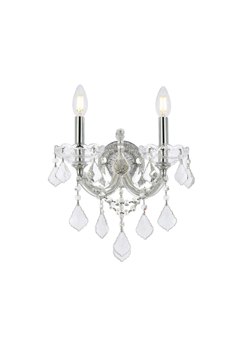 Elegant Lighting - 2800W2C/RC - Two Light Wall Sconce - Maria Theresa - Chrome