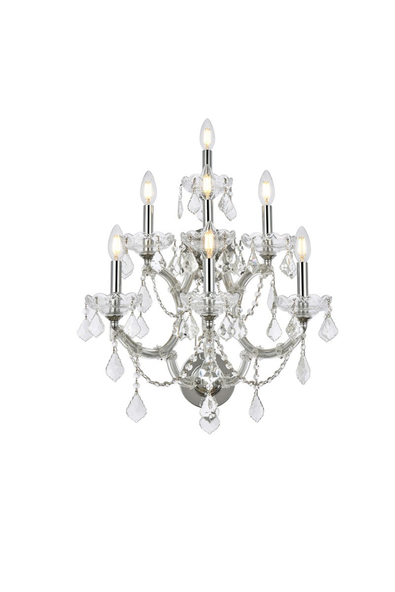 Elegant Lighting - 2800W7C/RC - Seven Light Wall Sconce - Maria Theresa - Chrome