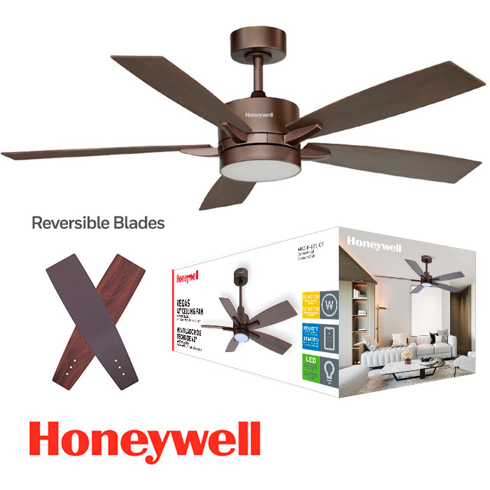 ABANICO DE TECHO VEGAS 42'' DECORATIVO CAFE CON LUZ LED 20W CONTROL REMOTO