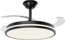 Abanico De Techo 42” Retráctil Led Integrado 46W 2300Lm Cct 30K 40K 60K Dimeable 6 Velocidades Control Remoto 110-240v.