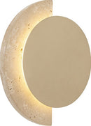 Lámpara De Pared Decorativa Con Luz Led 8W Acabado Dorado/Travertino.