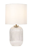 LÁMPARA DE MESA DECORATIVA 1XE27-60W (NO INCLUIDO) 110-240V,50-60HZ, GRADO DE PROTECCION IP20, ACABADO BLANCO + VIDRIO.