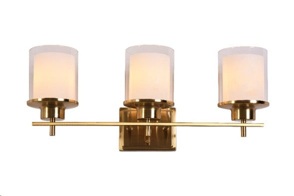 LÁMPARA DE PARED DECORATIVA 3XE27-40W (NO INCLUIDO), ACABADO EN GOLDEN / METAL VIDRIO.