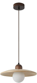 Lámpara Colgante Decorativa 1Xg9-10W Acabado Negro/trevertino.