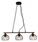 LÁMPARA DE TECHO COLGANTE 3XE27-40W (NO INCLUIDO) 110-240V/50-60HZ, ACABADO NEGRO + COOPER.