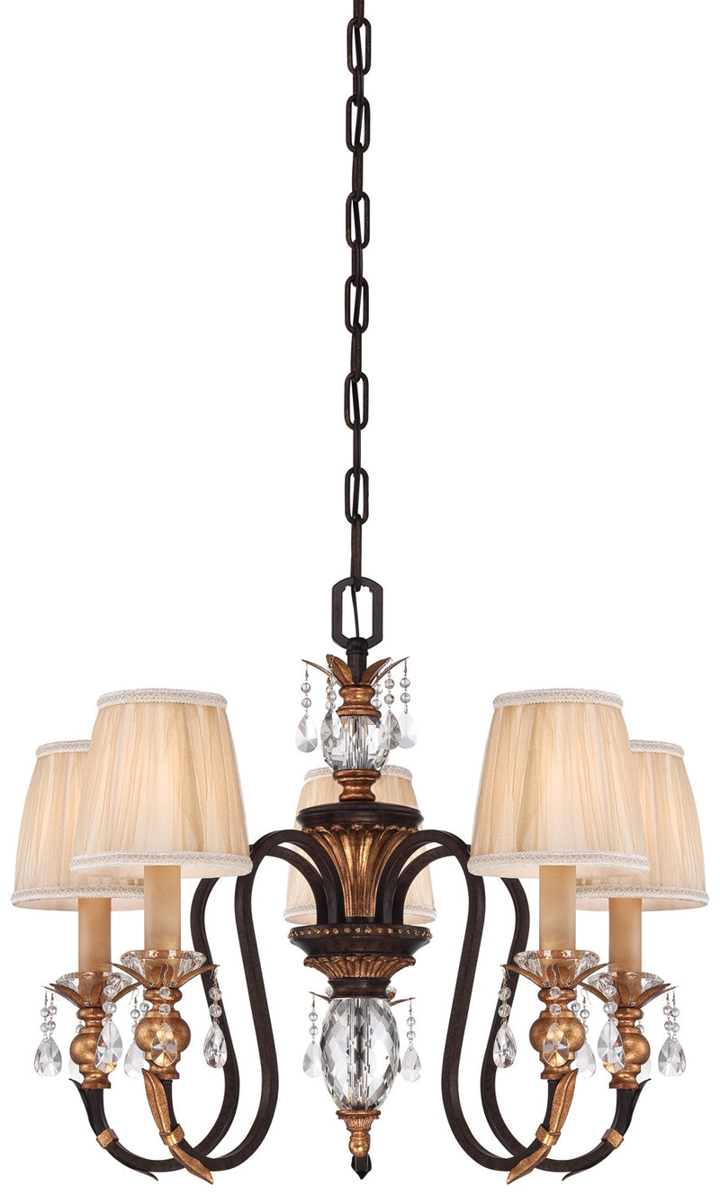 Metropolitan - N6645-258B - Five Light Chandelier - Bella Cristallo - French Bronze W/ Gold Highlights