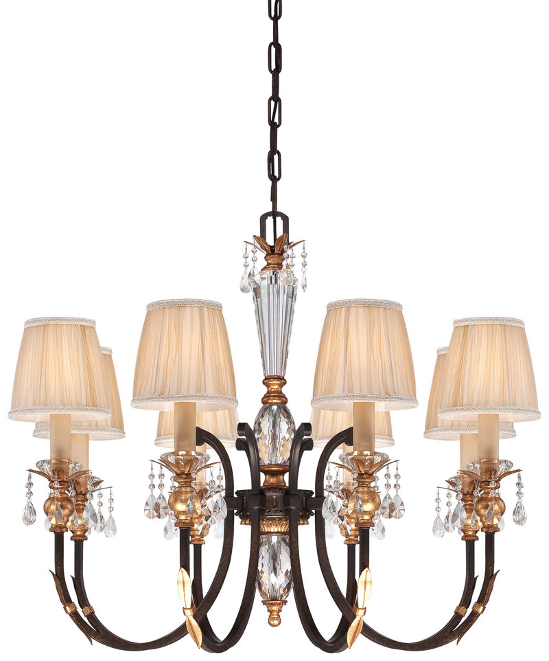 Metropolitan - N6648-258B - Eight Light Chandelier - Bella Cristallo - French Bronze W/ Gold Highlights