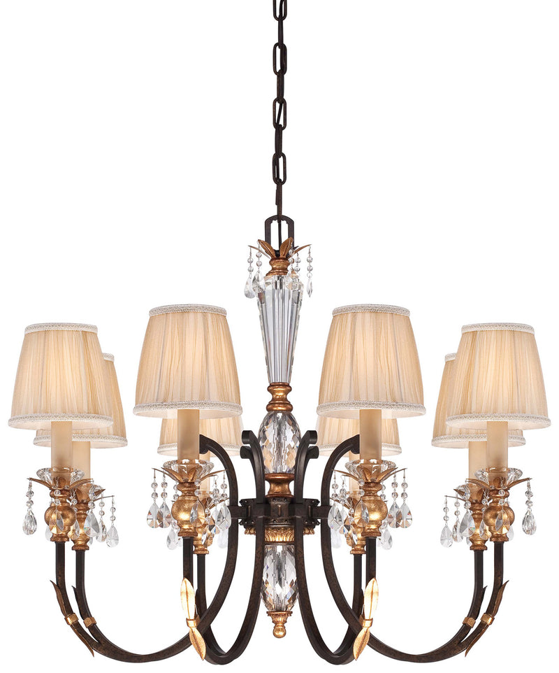 Metropolitan - N6648-258B - Eight Light Chandelier - Bella Cristallo - French Bronze W/ Gold Highlights