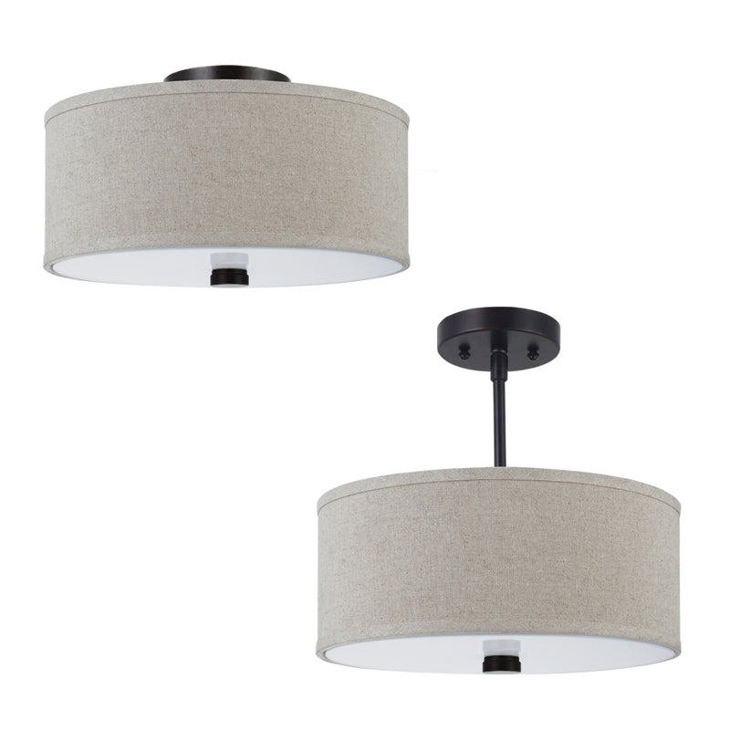 Visual Comfort Studio - 77262-710 - Two Light Semi-Flush Convertible Pendant - Dayna Shade Pendants - Bronze