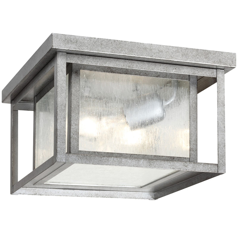 Generation Lighting - 78027-57 - Two Light Outdoor Flush Mount - Hunnington - Weathered Pewter