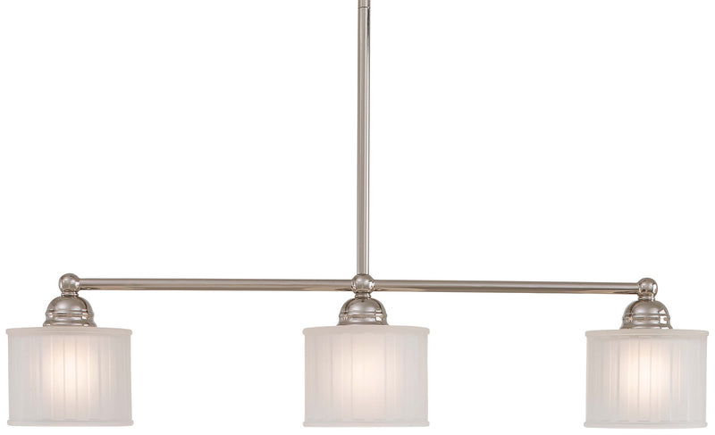 Three Light Island Pendant<br /><span style="color:#4AB0CE;">Entrega: 4-10 dias en USA</span><br /><span style="color:#4AB0CE;font-size:60%;">PREGUNTE POR ENTREGA EN PANAMA</span><br />Collection: 1730 Series<br />Finish: Polished Nickel