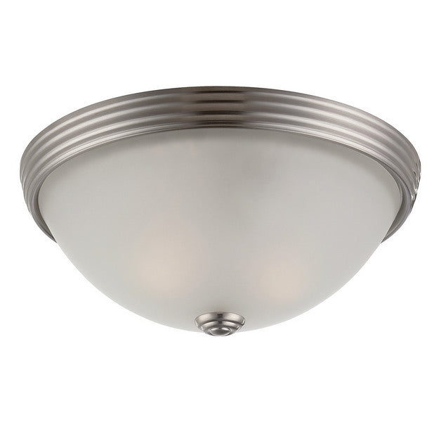 Two Light Flush Mount<br /><span style="color:#4AB0CE;">Entrega: 4-10 dias en USA</span><br /><span style="color:#4AB0CE;font-size:60%;">PREGUNTE POR ENTREGA EN PANAMA</span><br />Collection: Flush Mount<br />Finish: Satin Nickel