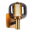 Lámapra De Pared Decorativa Con Luz Led 10W Acabado Golden Humo/ Metal Vidrio.