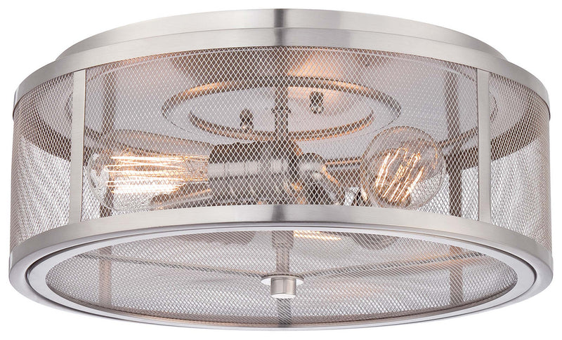 Minka-Lavery - 4133-84 - Three Light Flush Mount - Downtown Edison - Brushed Nickel