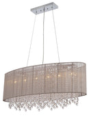 Six Light Chandelier<br /><span style="color:#4AB0CE;">Entrega: 4-10 dias en USA</span><br /><span style="color:#4AB0CE;font-size:60%;">PREGUNTE POR ENTREGA EN PANAMA</span><br />Collection: Beverly Dr.<br />Finish: Taupe Silk String