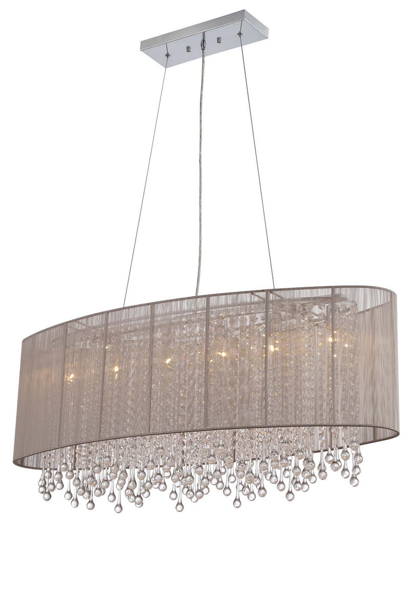 Six Light Chandelier<br /><span style="color:#4AB0CE;">Entrega: 4-10 dias en USA</span><br /><span style="color:#4AB0CE;font-size:60%;">PREGUNTE POR ENTREGA EN PANAMA</span><br />Collection: Beverly Dr.<br />Finish: Taupe Silk String