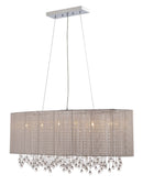 Six Light Chandelier<br /><span style="color:#4AB0CE;">Entrega: 4-10 dias en USA</span><br /><span style="color:#4AB0CE;font-size:60%;">PREGUNTE POR ENTREGA EN PANAMA</span><br />Collection: Beverly Dr.<br />Finish: Taupe Silk String