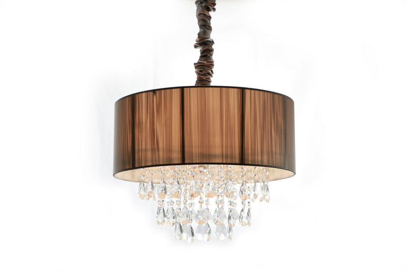 Five Light Chandelier<br /><span style="color:#4AB0CE;">Entrega: 4-10 dias en USA</span><br /><span style="color:#4AB0CE;font-size:60%;">PREGUNTE POR ENTREGA EN PANAMA</span><br />Collection: Vineland Ave.<br />Finish: Taupe Silk String