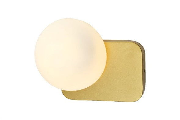 LÁMPARA DE PARED DECORATIVA 1XG9-10W MAX,100-240V, 50-60HZ, IP20, ACABADO DORADO.