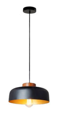 Lámpara de Techo Colgante Decorativa 1xE27-40W Acabado Negro + Dorado.