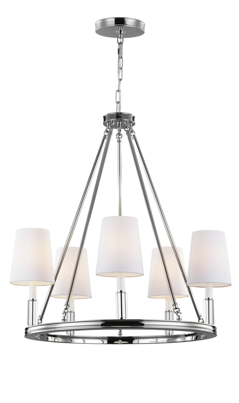 Five Light Chandelier<br /><span style="color:#4AB0CE;">Entrega: 4-10 dias en USA</span><br /><span style="color:#4AB0CE;font-size:60%;">PREGUNTE POR ENTREGA EN PANAMA</span><br />Collection: Lismore<br />Finish: Polished Nickel