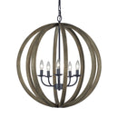 Five Light Pendant<br /><span style="color:#4AB0CE;">Entrega: 4-10 dias en USA</span><br /><span style="color:#4AB0CE;font-size:60%;">PREGUNTE POR ENTREGA EN PANAMA</span><br />Collection: Allier<br />Finish: Weathered Oak Wood / Antique Forged Iron