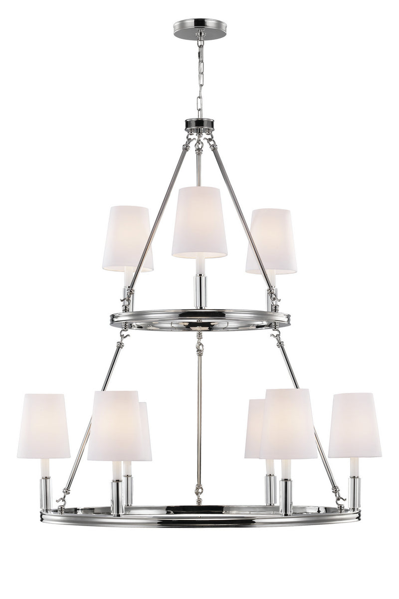 Nine Light Chandelier<br /><span style="color:#4AB0CE;">Entrega: 4-10 dias en USA</span><br /><span style="color:#4AB0CE;font-size:60%;">PREGUNTE POR ENTREGA EN PANAMA</span><br />Collection: Lismore<br />Finish: Polished Nickel