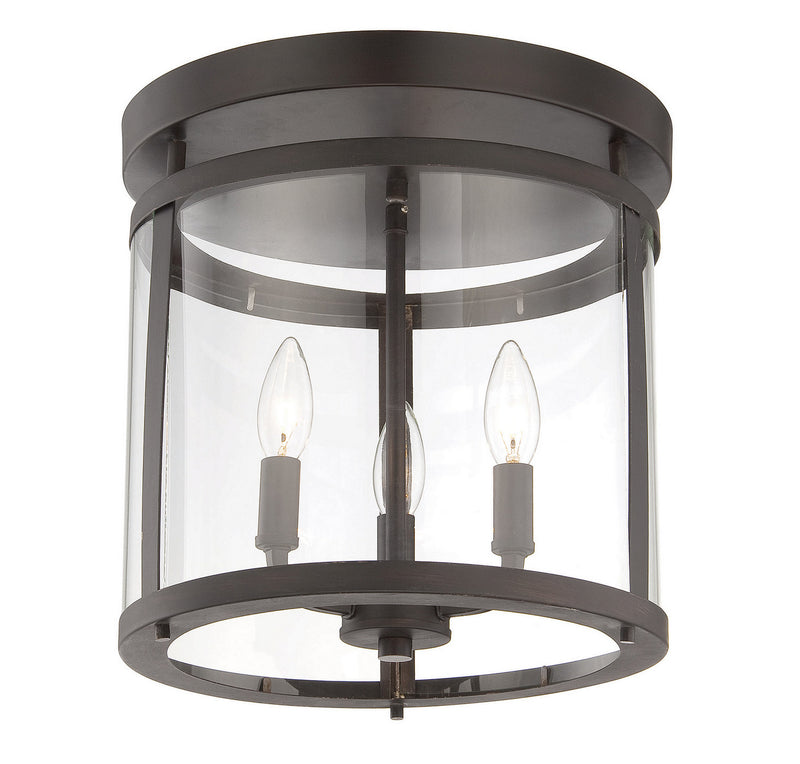 Three Light Semi-Flush Mount<br /><span style="color:#4AB0CE;">Entrega: 4-10 dias en USA</span><br /><span style="color:#4AB0CE;font-size:60%;">PREGUNTE POR ENTREGA EN PANAMA</span><br />Collection: Penrose<br />Finish: English Bronze