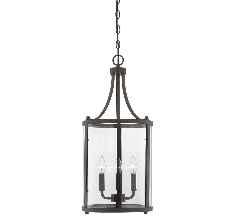 Three Light Foyer Pendant<br /><span style="color:#4AB0CE;">Entrega: 4-10 dias en USA</span><br /><span style="color:#4AB0CE;font-size:60%;">PREGUNTE POR ENTREGA EN PANAMA</span><br />Collection: Penrose<br />Finish: English Bronze