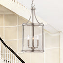 Three Light Foyer Pendant<br /><span style="color:#4AB0CE;">Entrega: 4-10 dias en USA</span><br /><span style="color:#4AB0CE;font-size:60%;">PREGUNTE POR ENTREGA EN PANAMA</span><br />Collection: Penrose<br />Finish: Satin Nickel