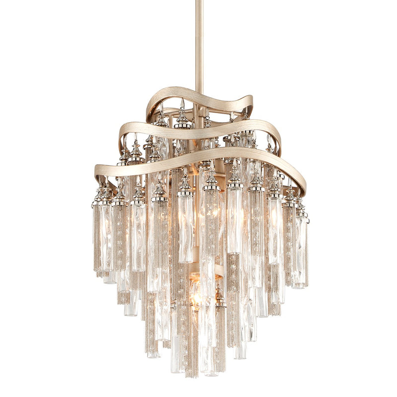 Three Light Pendant<br /><span style="color:#4AB0CE;">Entrega: 4-10 dias en USA</span><br /><span style="color:#4AB0CE;font-size:60%;">PREGUNTE POR ENTREGA EN PANAMA</span><br />Collection: Chimera<br />Finish: Warm Silver Leaf