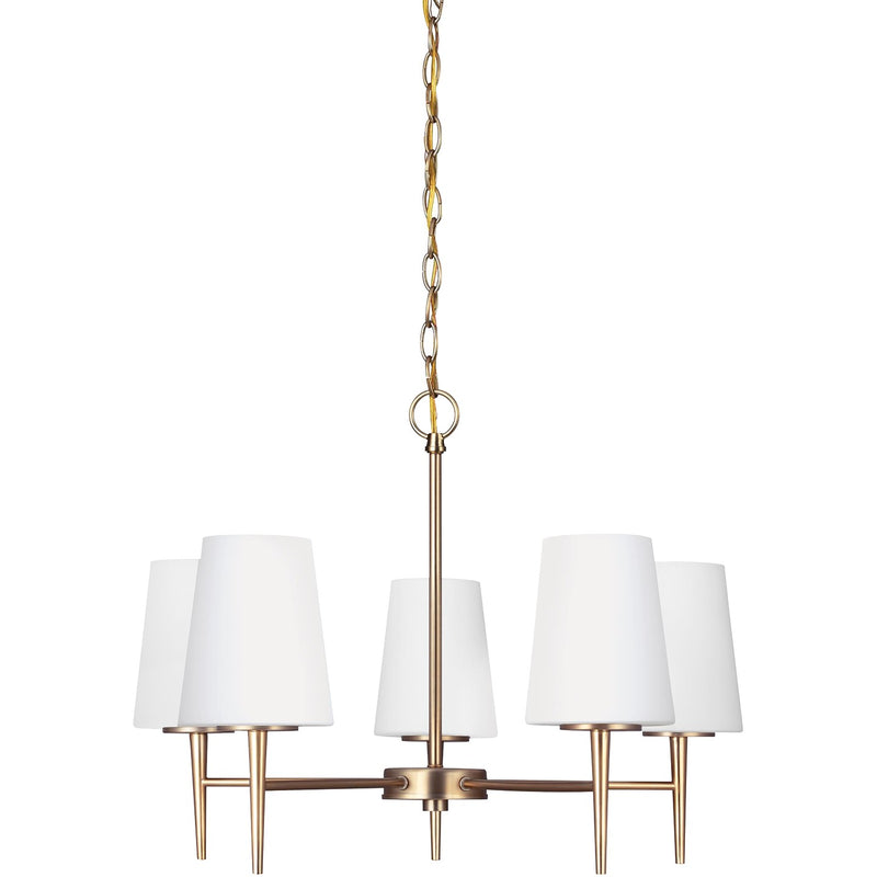 Generation Lighting - 3140405-848 - Five Light Chandelier - Driscoll - Satin Brass