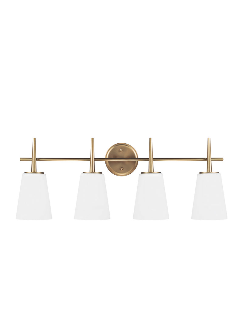 Generation Lighting - 4440404-848 - Four Light Wall / Bath - Driscoll - Satin Brass