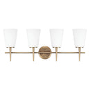 Four Light Wall / Bath<br /><span style="color:#4AB0CE;">Entrega: 4-10 dias en USA</span><br /><span style="color:#4AB0CE;font-size:60%;">PREGUNTE POR ENTREGA EN PANAMA</span><br />Collection: Driscoll<br />Finish: Satin Brass