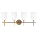 Four Light Wall / Bath<br /><span style="color:#4AB0CE;">Entrega: 4-10 dias en USA</span><br /><span style="color:#4AB0CE;font-size:60%;">PREGUNTE POR ENTREGA EN PANAMA</span><br />Collection: Driscoll<br />Finish: Satin Brass