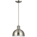 One Light Pendant<br /><span style="color:#4AB0CE;">Entrega: 4-10 dias en USA</span><br /><span style="color:#4AB0CE;font-size:60%;">PREGUNTE POR ENTREGA EN PANAMA</span><br />Collection: Pratt Street Metal<br />Finish: Brushed Nickel