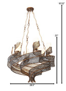 Six Light Chandelier<br /><span style="color:#4AB0CE;">Entrega: 4-10 dias en USA</span><br /><span style="color:#4AB0CE;font-size:60%;">PREGUNTE POR ENTREGA EN PANAMA</span><br />Collection: Flow<br />Finish: Hammered Ore