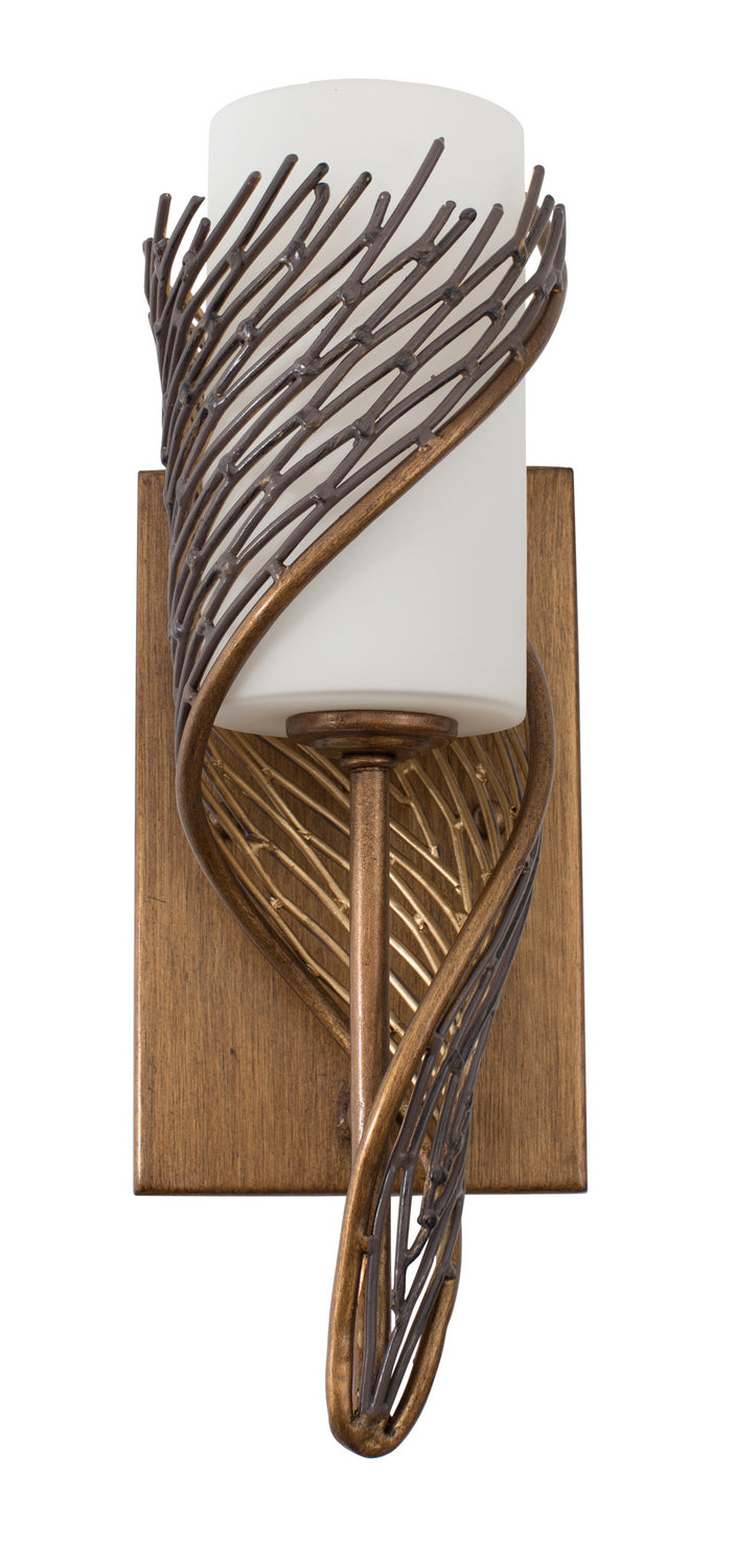 One Light Wall Sconce<br /><span style="color:#4AB0CE;">Entrega: 4-10 dias en USA</span><br /><span style="color:#4AB0CE;font-size:60%;">PREGUNTE POR ENTREGA EN PANAMA</span><br />Collection: Flow<br />Finish: Hammered Ore