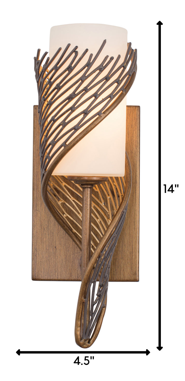 One Light Wall Sconce<br /><span style="color:#4AB0CE;">Entrega: 4-10 dias en USA</span><br /><span style="color:#4AB0CE;font-size:60%;">PREGUNTE POR ENTREGA EN PANAMA</span><br />Collection: Flow<br />Finish: Hammered Ore