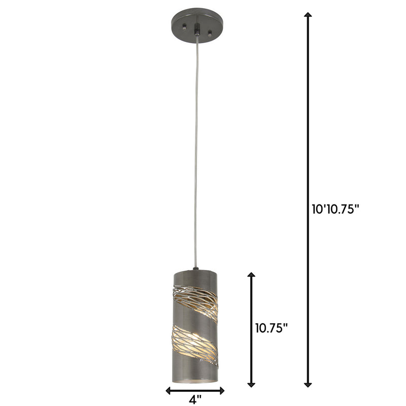 One Light Mini Pendant<br /><span style="color:#4AB0CE;">Entrega: 4-10 dias en USA</span><br /><span style="color:#4AB0CE;font-size:60%;">PREGUNTE POR ENTREGA EN PANAMA</span><br />Collection: Flow<br />Finish: Steel