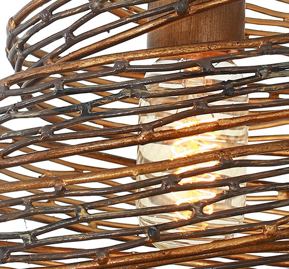 One Light Mini Pendant<br /><span style="color:#4AB0CE;">Entrega: 4-10 dias en USA</span><br /><span style="color:#4AB0CE;font-size:60%;">PREGUNTE POR ENTREGA EN PANAMA</span><br />Collection: Flow<br />Finish: Hammered Ore